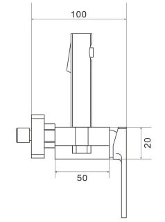 Гигиенический душ со смесителем Rose R1805T-1 пепельный